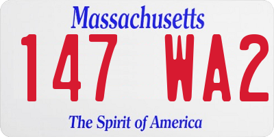 MA license plate 147WA2