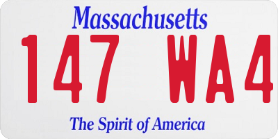 MA license plate 147WA4