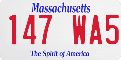 MA license plate 147WA5