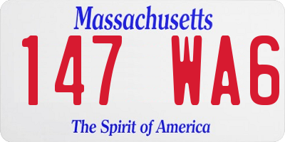 MA license plate 147WA6