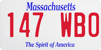 MA license plate 147WB0