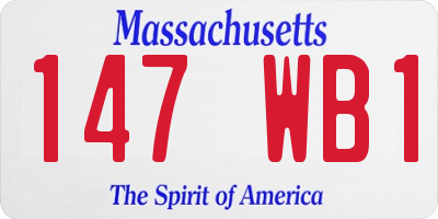 MA license plate 147WB1