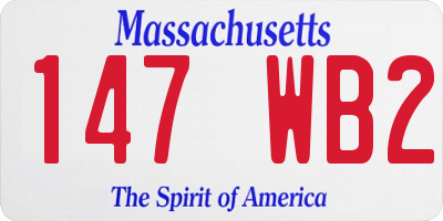 MA license plate 147WB2