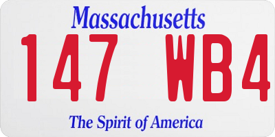 MA license plate 147WB4