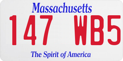 MA license plate 147WB5