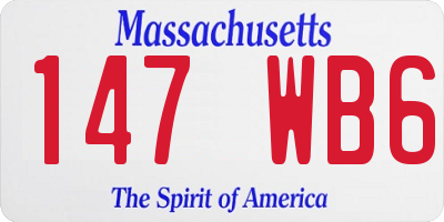 MA license plate 147WB6