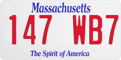 MA license plate 147WB7