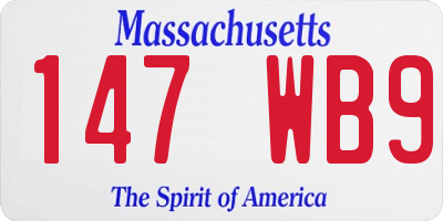 MA license plate 147WB9