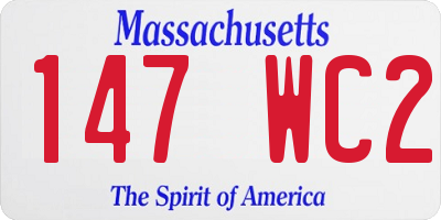 MA license plate 147WC2