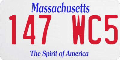 MA license plate 147WC5