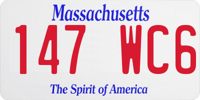 MA license plate 147WC6