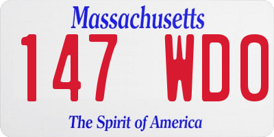 MA license plate 147WD0