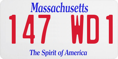 MA license plate 147WD1