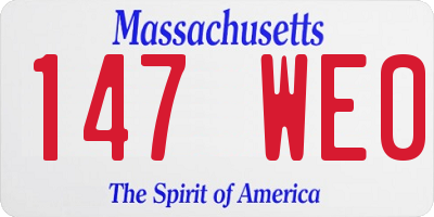 MA license plate 147WE0