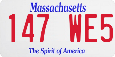 MA license plate 147WE5