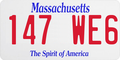 MA license plate 147WE6