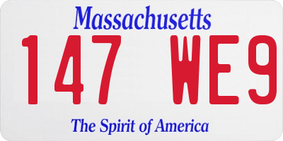 MA license plate 147WE9