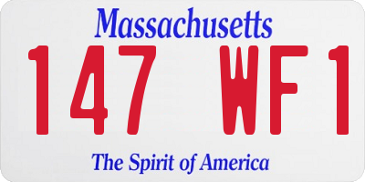 MA license plate 147WF1