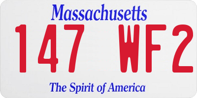 MA license plate 147WF2