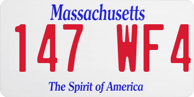 MA license plate 147WF4