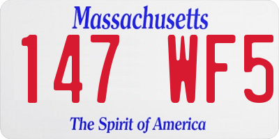 MA license plate 147WF5