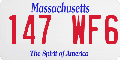 MA license plate 147WF6