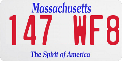 MA license plate 147WF8