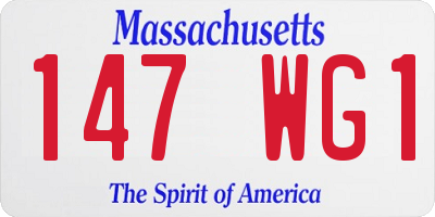 MA license plate 147WG1