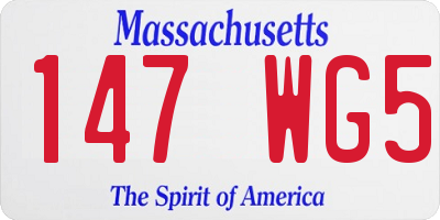 MA license plate 147WG5