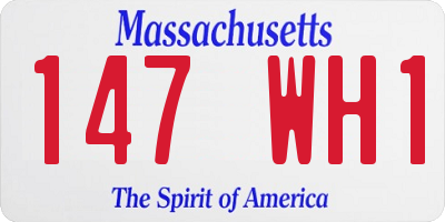 MA license plate 147WH1