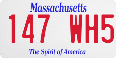 MA license plate 147WH5