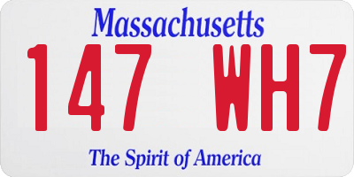 MA license plate 147WH7