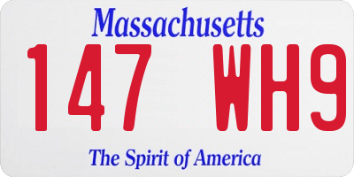 MA license plate 147WH9
