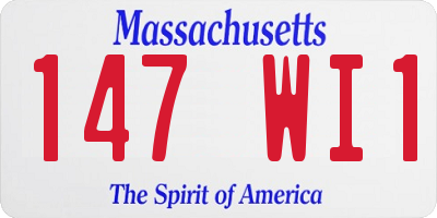 MA license plate 147WI1