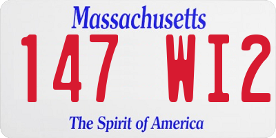 MA license plate 147WI2