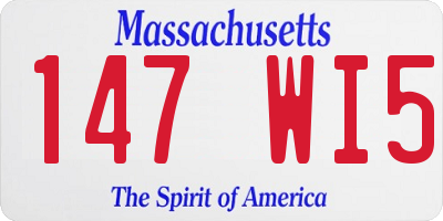 MA license plate 147WI5