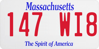 MA license plate 147WI8