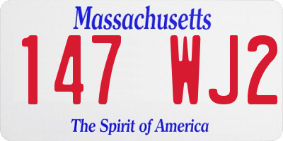 MA license plate 147WJ2