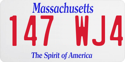 MA license plate 147WJ4