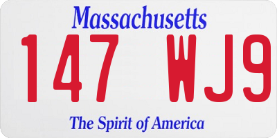 MA license plate 147WJ9