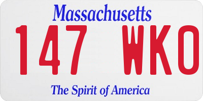MA license plate 147WK0