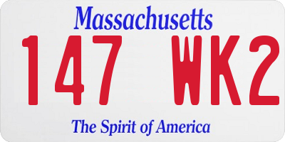 MA license plate 147WK2