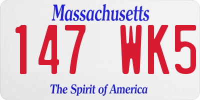 MA license plate 147WK5