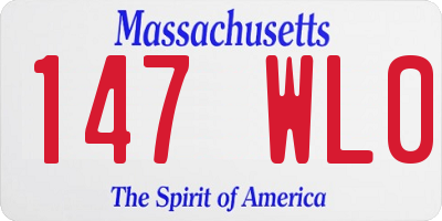 MA license plate 147WL0