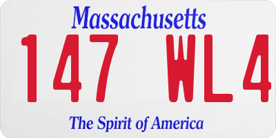MA license plate 147WL4