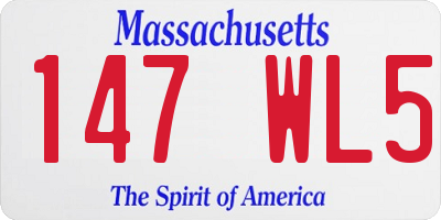 MA license plate 147WL5