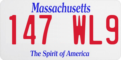 MA license plate 147WL9
