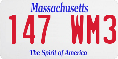 MA license plate 147WM3