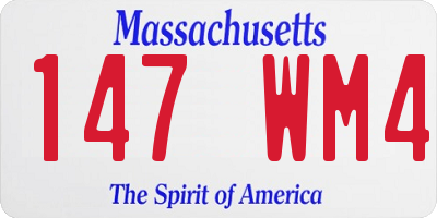 MA license plate 147WM4