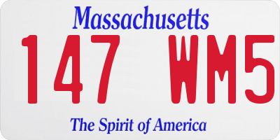 MA license plate 147WM5